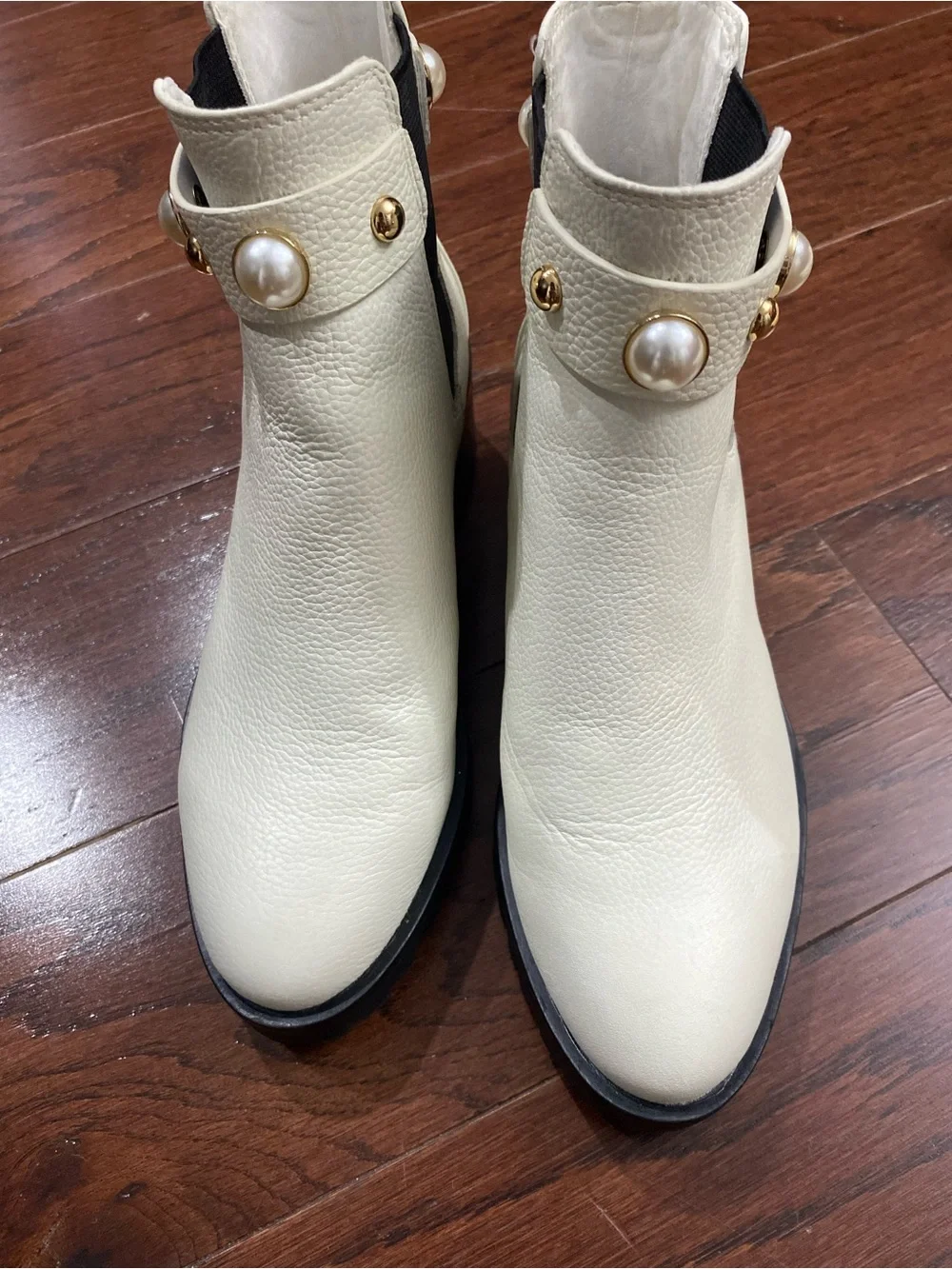 Karl Lagerfeld Paris Porshay Lug Sole Chelsea Ankle Boots Bone Women’s Sz 7.5